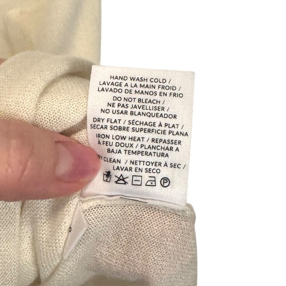 Naadam Fancy Cashmere Knit Tank White V-Neck Sleeveless Top Size Small - Picture 7 of 8